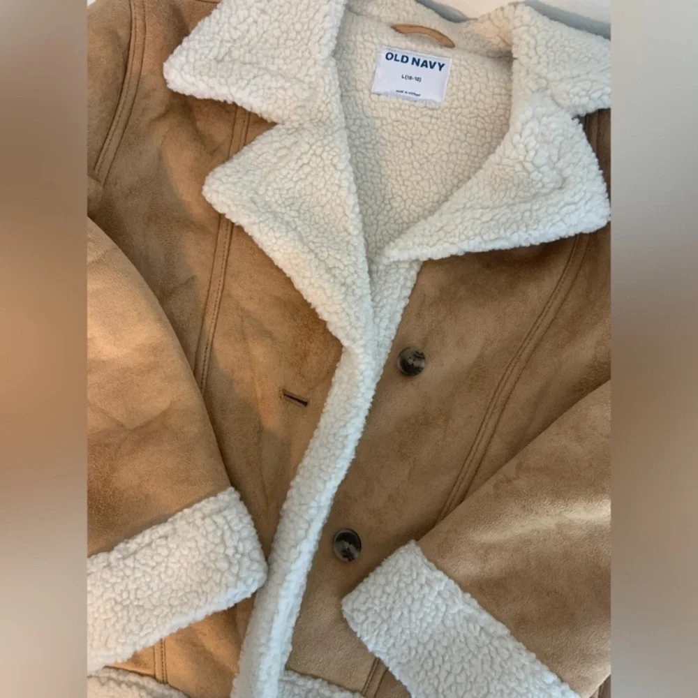 Old Navy Girls Tan Sherpa Coat